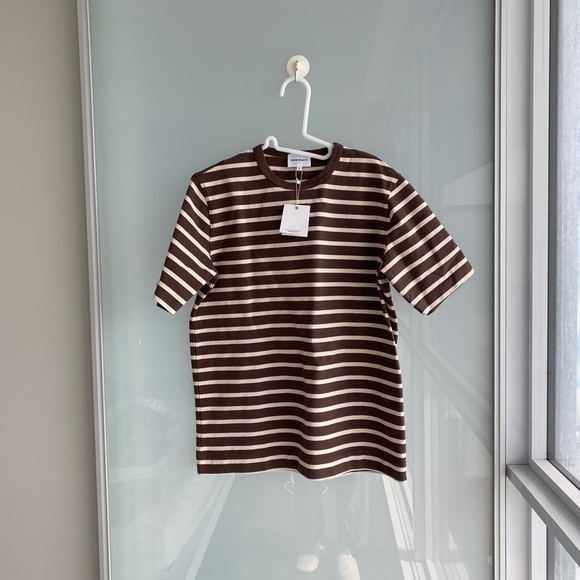 Norse Projects Holger Compact Cotton Bold Stripe Tee - Picture 2 of 12